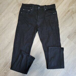 Men's Levi’s 502 Regular Fit Taper Stretch Jeans Denim Black W32 L30 *Irregular